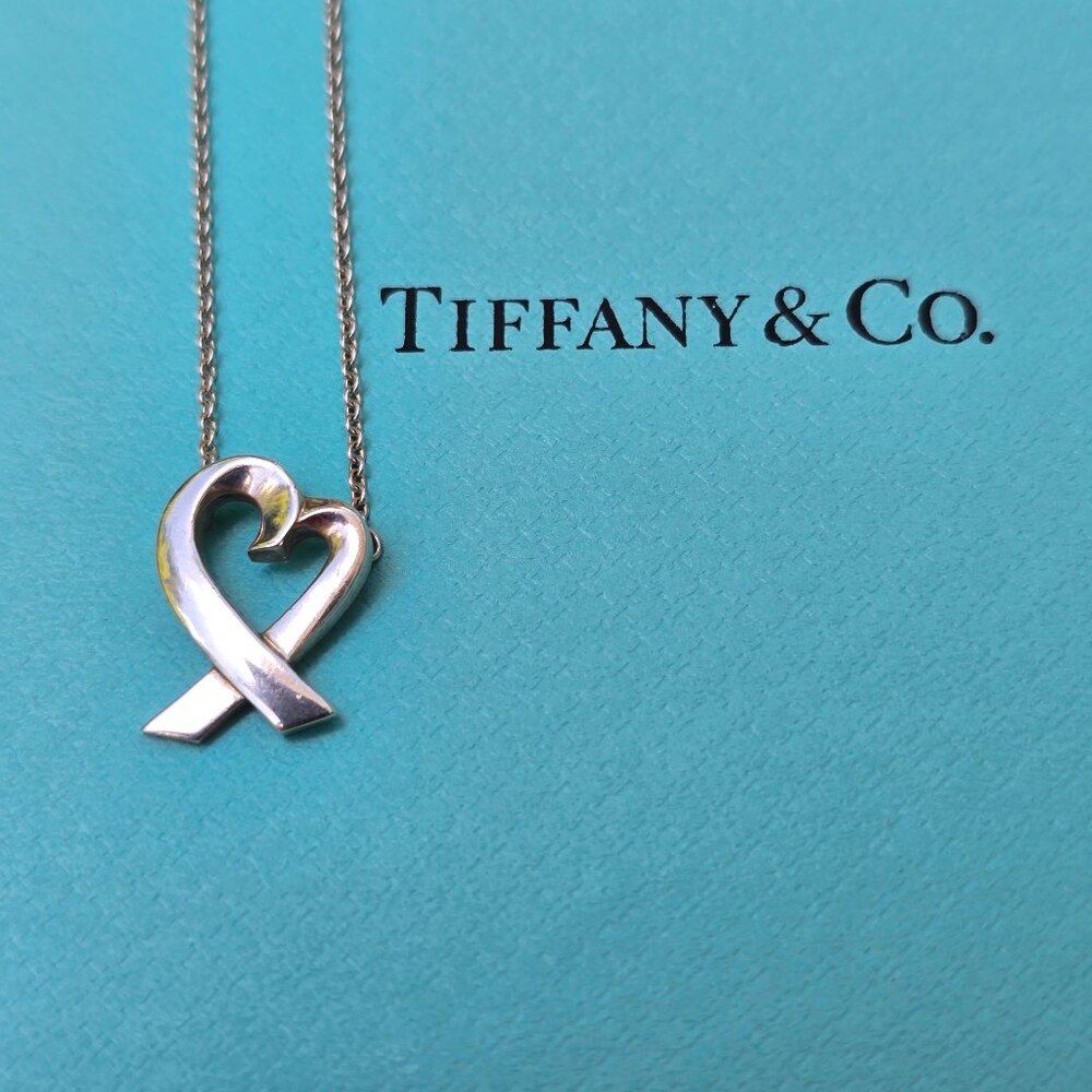 Tiffany & Co. Loving Heart Pendant. 15" Chain